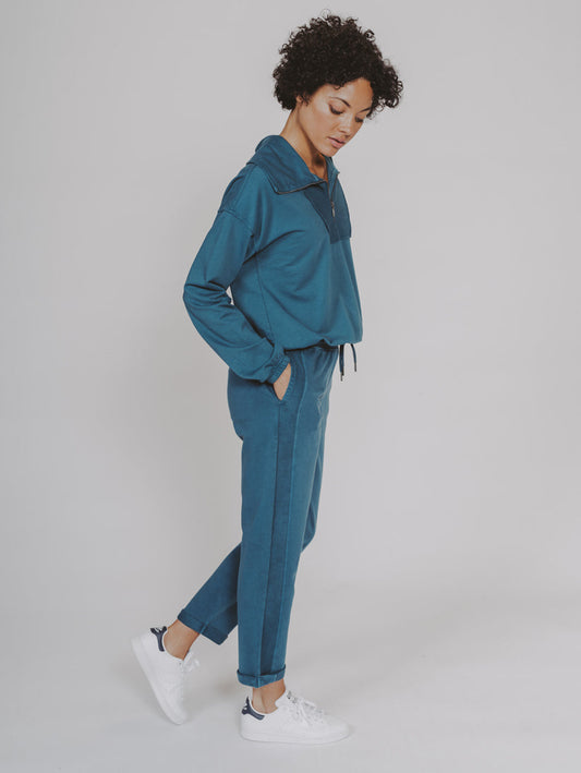 Classic Terry Looped Sweatpant in Teal