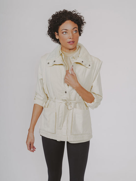 Utility Vest in Ivory