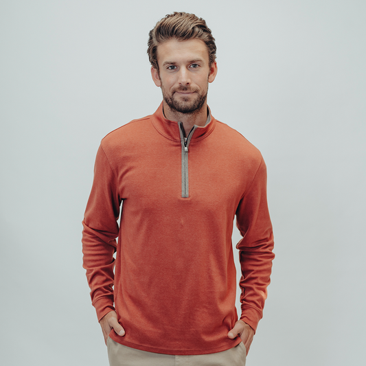 Puremeso Quarter Zip Pullover in Rust