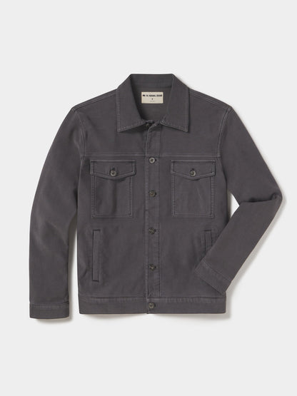 Comfort Terry Trucker Jacket in Steel Laydown