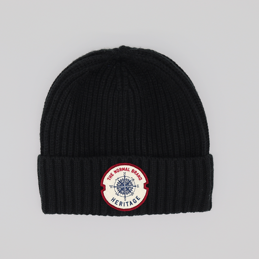 Cable Knit Beanie in Black