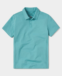 Cross-Back Seamed Performance Polo: Turquoise