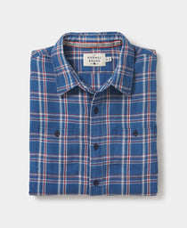 Jackson Button Up Shirt: Jackson Blue Plaid