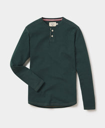 Puremeso Two Button Henley: Green Gables
