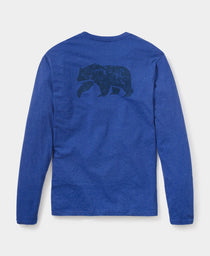 Worn in Bear Long Sleeve T-Shirt: Blue