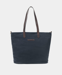 Carry-All Waxed Canvas Tote: Navy