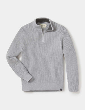 Waffle Knit Quarter Zip Pullover