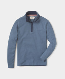 Puremeso Quarter Zip Pullover: Mineral Blue