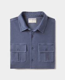Comfort Terry Shirt Jacket: Vintage Blue