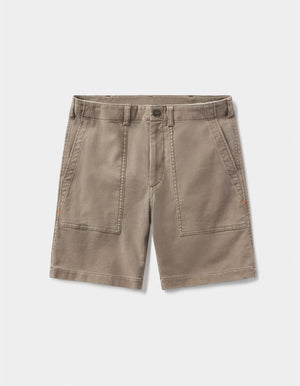 Comfort Terry Utility Short in Taupe Laydown