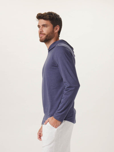 Active Puremeso Hoodie in Navy On Model from Side