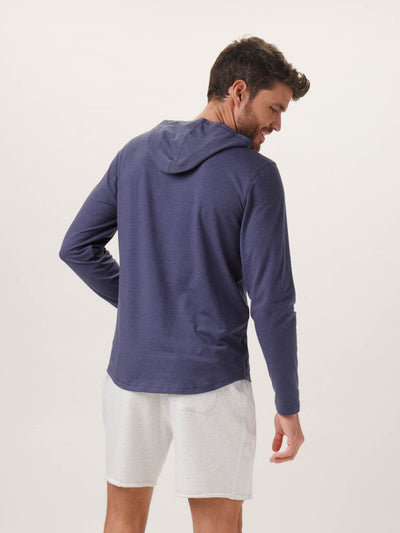 Active Puremeso Hoodie in Navy On Model from Back