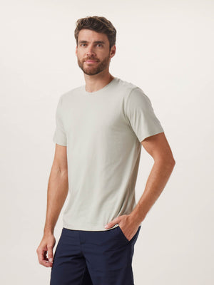 Active Puremeso Crew Neck Tee in Sage On Model from Front