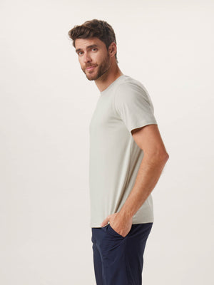 Active Puremeso Crew Neck Tee in Sage On Model from Side