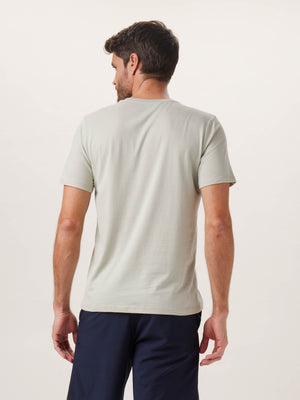 Active Puremeso Crew Neck Tee in Sage On Model from Back