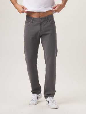 Comfort Terry Pant in Steel On Model from Front