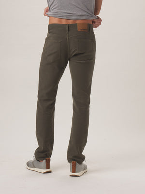 Comfort Terry Pant in Dusty Olive On Model from Back