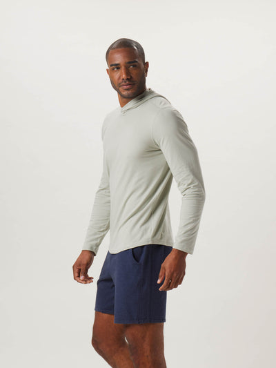 Active Puremeso Hoodie in Sage On Model from Side
