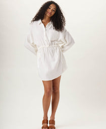Kalo Shirt Dress: Ivory