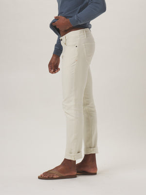 Comfort Terry Pant in Stone On Model from Side
