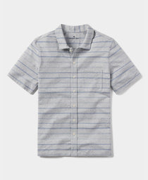 Active Puremeso Weekend Button Down: Grey-Mineral Blue Stripe