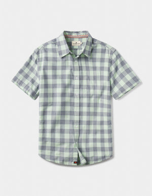 Jasper Short Sleeve Button Up Shirt in Saguaro Check Laydown
