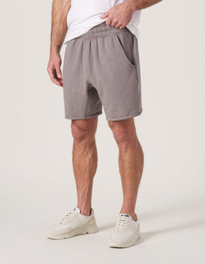 Puremeso Gym Short in Athletic Grey On Model from Front