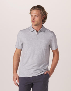 Active Puremeso Polo in Grey On Model from Front