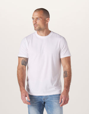 Active Puremeso Crew Neck Tee in White On Model from Front