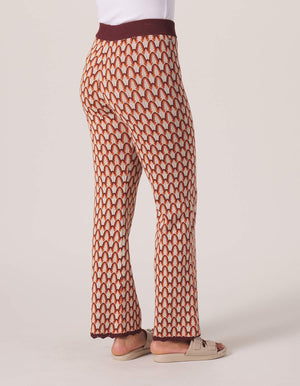 Marilyn Knit Pant in Almond Multi On Model from Back