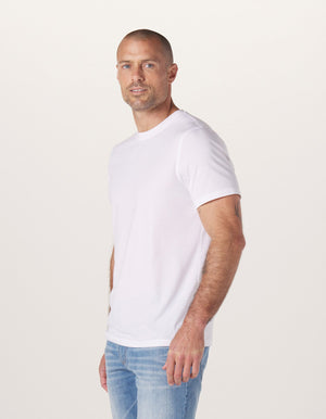 Active Puremeso Crew Neck Tee in White On Model from Side
