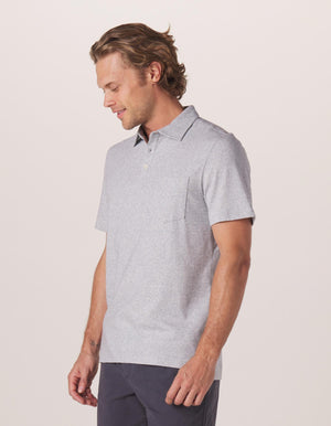 Active Puremeso Polo in Grey On Model from Side