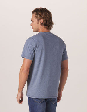 Active Puremeso Crew Neck Tee in Blue On Model from Back