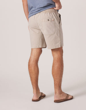 James Canvas Short in Sand Dune On Model from Back