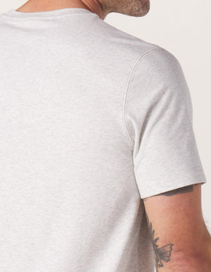 Active Puremeso Crew Neck Tee in Stone On Model Back Shoulder Detail