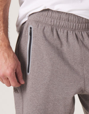 Puremeso Gym Short in Athletic Grey On Model Side Pocket Detail