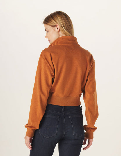 Puremeso Skimmer Half Zip in Almond