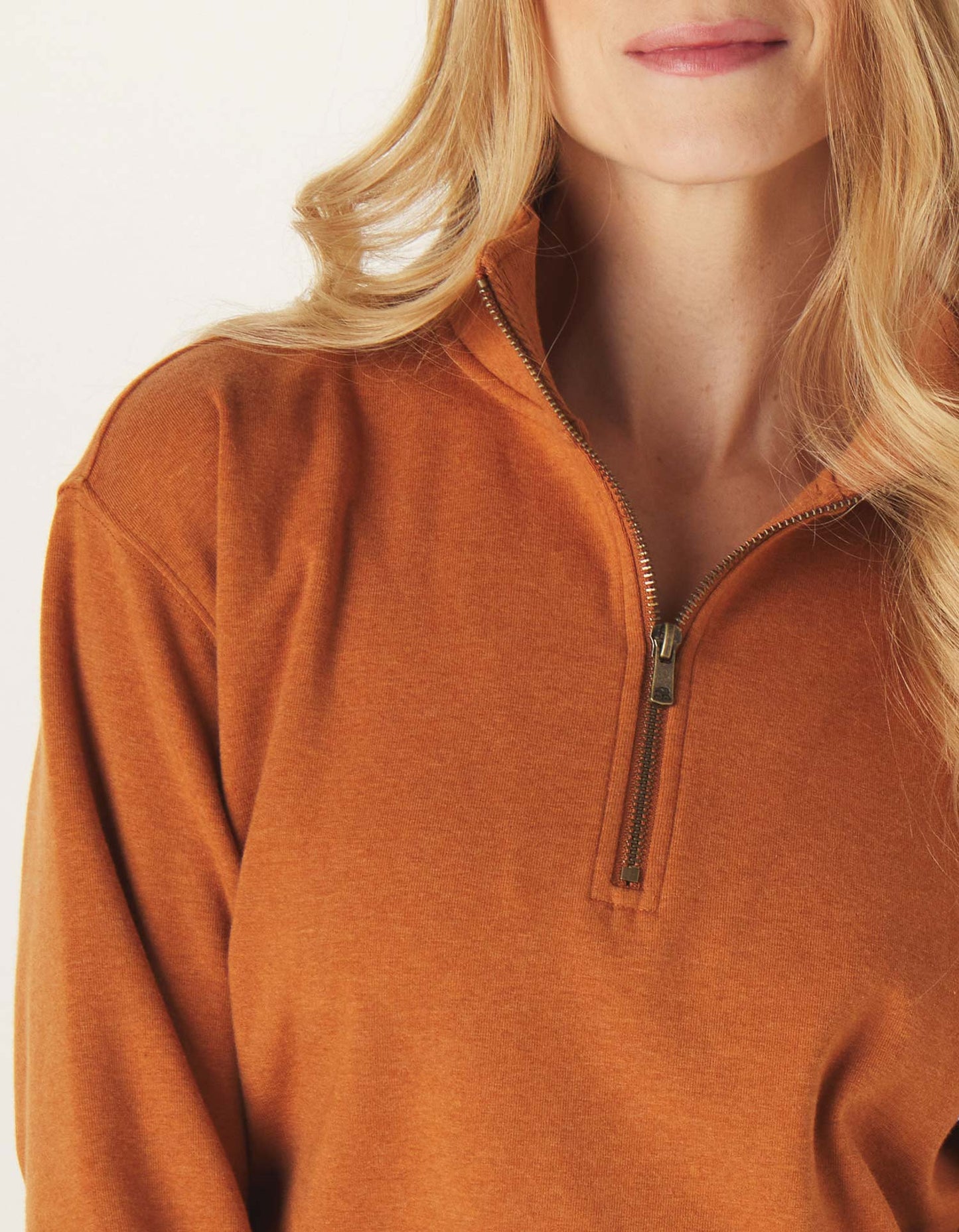 Puremeso Skimmer Half Zip in Almond