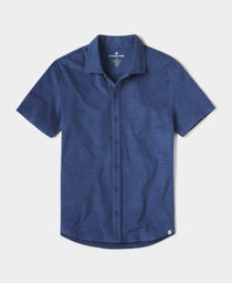 Towel Terry Button Down: Navy